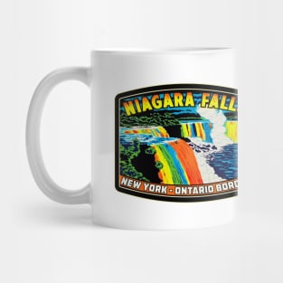 Niagara Falls New York Ontario Canada USA Border Waterfall At Night Mug